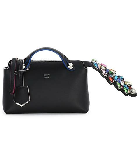 fendi by the way mini crystal-croc-tail satchel bag